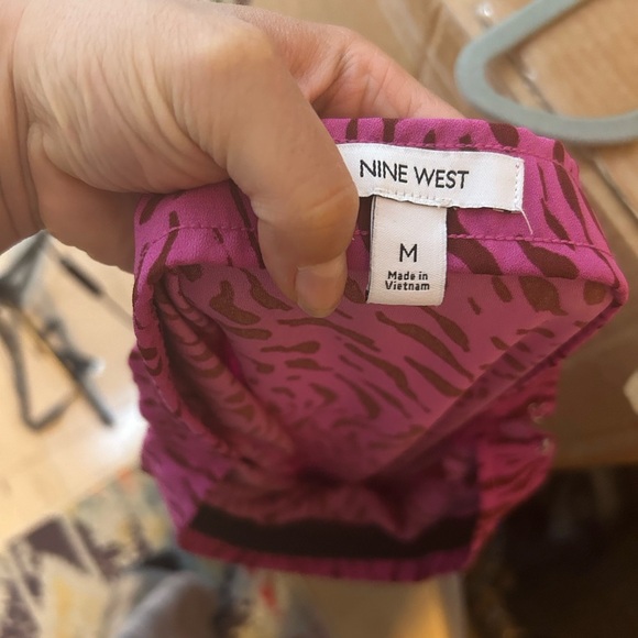 Nine West Pink Animal Print Ruched Skirt - Picture 3 of 4